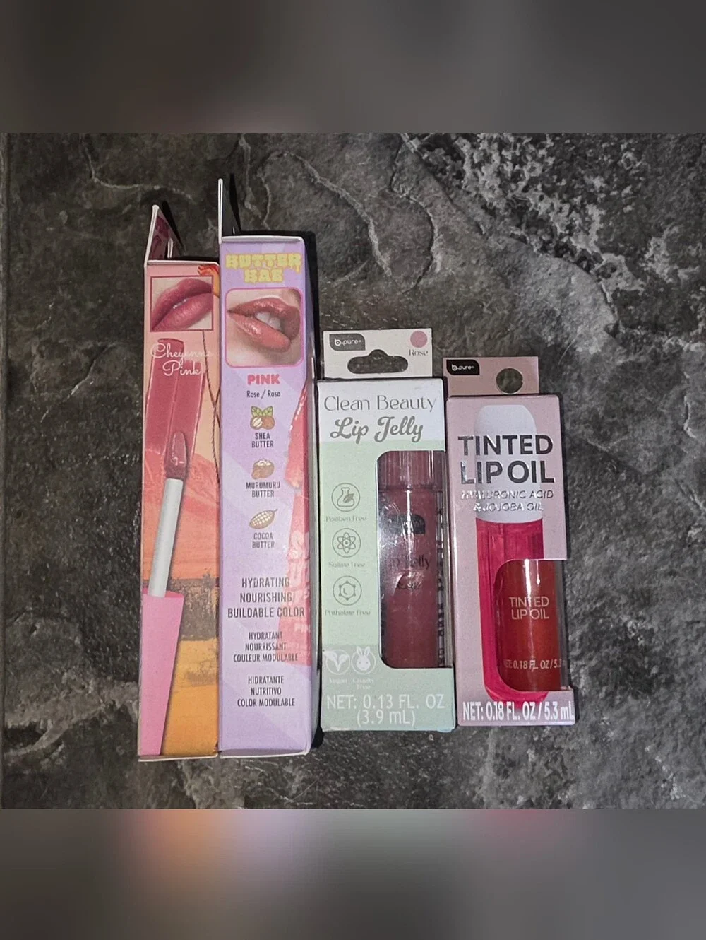 Lip Bundle- Tinted Lip Oil, Shea Butter Lipstick, Lip Jelly & More BNIB